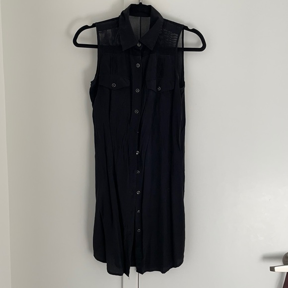 Club Monaco black sleeveless button up dress XS - Picture 1 of 1